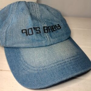 90s Baby Embroidered Denim Baseball Cap Jean Hat Y2K Barbie Throwback Aesthetic